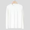 Camiseta larga de manga larga para hombre, cuello redondo, camiseta interior de terciopelo, terciopelo de doble cara, top para otoño e invierno de hombre, cuello bajo, camiseta interior