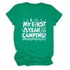 Mi primer año de acampada Amazon eBay sitio independiente moda casual camiseta de manga corta con cuello redondo para mujer