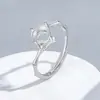 Anel de Prata Esterlina S925 Completa 4.2/5.2/6.2mm Base Vazia DIY Hua Zi Diamante Estilo Chinês Junta de Bambu Passo a Passo