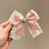Nuevo Pasador de Pelo con Lazo Color Crema Pasador de Pelo de Satén Pinza para Flequillo Pasador de Pelo con Pedrería de Corazón Pinza Lateral Accesorios para el Cabello