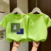 2026 Verano Nueva Camiseta de Manga Corta de Algodón Puro para Niñas Ropa Infantil Holgada Mediana y Grande Moda Infantil Camiseta Deportiva Top