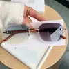 Gafas de Sol Fotocromáticas Automáticas para Hombre con Patillas de Imitación Madera, Diseño Sin Marco Cortado a Diamante, Protección Solar, Gafas de Estilo de Alta Gama