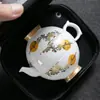 Conjunto de Chá de Viagem de Alta Qualidade Estilo Chinês Conjunto de Xícara Expressa de Porcelana Branca Bule Uma Panela Duas Xícaras Portátil de Viagem ao Ar Livre