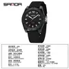 Reloj de Fiesta Estudiantil Sanda Examen Transmisión en Vivo Más Vendido Simple Versátil Unisex Luminoso Correa de Nylon Reloj Impermeable 50m