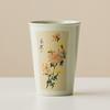 Taza de Cerámica Esmaltada Ceniza del Fabricante, Exquisita Taza de Té, Diseño de Ciruelo, Orquídea, Bambú y Crisantemo, Taza de Cerámica para Beber Agua, Alto Valor Estético para Niñas