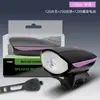 Luz de Bicicleta, Luz de Advertência para Pedalar à Noite, Acessórios para Mountain Bike, Farol com Carregamento USB, Buzina, Farol de Bicicleta