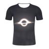 Amazon comercio exterior nueva pareja con camiseta de talla grande agujero negro impresión digital cuello redondo camiseta de hombre para mapa se puede configurar