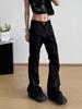 Calças de Trabalho Femininas Pretas, Calças Casuais de Perna Reta de Cintura Alta Slim-Fit Flare, Calças Finas, Essenciais para o Ambiente de Trabalho