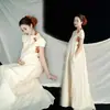 Tema Estúdio Fotográfico Novo Retrô Novo Estilo Chinês Vestido Amassado com uma Vibe Descolada para Sessão de Fotos da Barriga de Grávidas