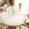 Mantel Individual Ovalado Lavable Impermeable y a Prueba de Aceite Lujo Ligero Alto Nivel Plegable Mesa Redonda Mesa de Centro Mantel Protector