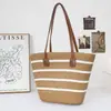 Nova Bolsa de Palha de Ombro Único Estilo Francês, Bolsa Tote de Grande Capacidade para Viagem e Férias, Moderna e Versátil, Perfeita para Tirar Fotos