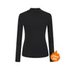 Comercio exterior transfronterizo Camiseta básica de terciopelo Shufu para mujer del sudeste asiático con cuello semi-alto, top cálido y grueso de manga larga, directo de fábrica