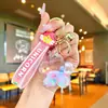 Chaveiro Feijão Rosa Estrela Lua Coração Delicado Garrafa com Glitter Pirulito Pingente Decoração de Mochila de Casal Atacado