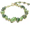 Moda Europea y Americana Verde Colorido Cristal Degradado Verde Cristal Asimétrico Conjunto de Collar y Pulsera Lujo Accesible Exquisito Gama Alta