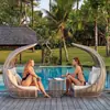 Sofá Jaula de Pájaros Cama de Ratán Lugar Escénico Casa de Huéspedes al Aire Libre Sofá de Vacaciones Celebrante Cibernético Pájaro que Pica Nido de Pájaro Cama Redonda Hamaca al Aire Libre