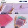 Porta-Cartões com Botão de Pressão PVC Transparente Glitter Porta-Cartões Bancários Cartão de Identidade Cartão de Estudante Porta-Cartões de Armazenamento Portátil de Mão Pequeno Porta-Cartões