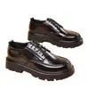 Zapatos Casuales de Negocios Formales para Boda de Novio para Hombre, Estilo Británico, Puntera Redonda, Suela Gruesa, Nuevo Estilo Primavera 2026