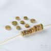Separador de engranaje de circonita de color con incrustaciones de oro de 18K que conserva el color, espaciador de cuentas hecho a mano, accesorios de joyería para pulsera DIY