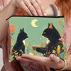 2025 Bolsa de Maquiagem Dobrável com Zíper Carteira Necessaire Portátil Simples com Estampa de Gato Desenho Transfronteiriço