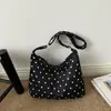 Bolso casual tipo croissant de estilo coreano, bolso de mano, bolso de nailon con estampado de lunares, bolso de hombro para el trabajo, bolso cruzado para mujer, al por mayor