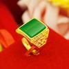 Anillo para hombre de oro arena de Vietnam cobre chapado en oro imitación oro y joyería de jade anillo de la fortuna Fufa en vivo con suministro al por mayor