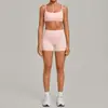 Conjunto de shorts deportivos transfronterizo, de cintura alta, ajustado, para correr, fitness y yoga, incluye un sujetador deportivo y shorts, conjunto de dos piezas, 3599 + 5610