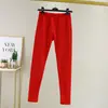 Pantalones Casuales de Terciopelo Cálido para Otoño e Invierno, Color Sólido, Pantalones de Otoño para Mujer, Ajustados, Terciopelo de Doble Cara, Cintura Alta, Pantalones Cortos Casuales