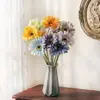Flor de Gerbera Artificial de Tallo Único para Decoración del Hogar, Decoración Paisajística de Tela de Seda para Sala de Estar, Comedor, Bodas, Hoteles y Arreglos de Eventos