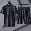 Al por mayor En stock Traje deportivo de seda helada de verano talla grande Holgado Casual Oversize Moda Trendy para hombre Estilo delgado