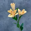 Sensación 3D Simulada Lirio de Sol Boda Decoración del Hogar Diseño Lirio de 3 Cabezas Adornos de Flores Falsas Transfronterizas Venta al por Mayor