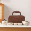 Horno Ru Caqui Ruyi Tetera de Mano Set de Té de Viaje con Tetera de Cerámica Agrietada Logo del Set de Té de Viaje Disponible