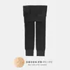 Leggings infantis para outono e inverno, forrados com fleece e espessados, meia-calça de nove pontos para meninas, estilo coreano, cor sólida, adequados para uso externo no inverno, leggings de bebê