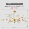 Lámpara de Sala de Estar Nórdica Araña Moderna Minimalista Dormitorio Comedor Lámpara Rama Cristal de Cristal Araña Lujo Ligero Lámparas de Celebridad de Internet