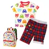 Roupas Infantis Verão Novo Estilo Meninos e Meninas Desenho Animado Estampa Completa Cabeça de Urso Colorida Camiseta de Manga Curta Tops de Bebê