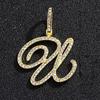 Produtos populares de comércio exterior joias hip hop com diamantes completos pingente de letra de grama fecho de semente de melão acessórios de corrente cubana exclusivo da Amazon