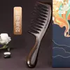Pente Mujiang natural de ébano marrom dentes grandes dentes largos pente anti-crespo eletricidade estática casa senhoras cabelo longo queda de cabelo masculino