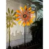 Moinho de Vento de Ferro Forjado Rotativo Solar para Exterior Celebriade da Internet Pequeno Pátio Jardim Paisagismo Arranjo Estilo Europeu Pátio Decoração Ornamentos