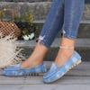 Europa y Estados Unidos transfronterizos zapatos de mujer de talla grande 2024 nuevos zapatos de mezclilla de frijol boca baja un pedal comercio exterior zapatos de mujer al por mayor