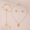 Collar Corto Europeo y Americano con Colgante de Flor Pequeña para Niños, de una Sola Capa, Estilo Étnico Simple, Estilo Japonés y Coreano, Collar, Pulsera para Niña, Aretes