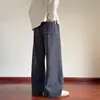 Nova coleção de outono: calça jacquard espinha de peixe texturizada, perna reta, modelagem solta, com cordão, tecido fluido, perna larga, estilo casual, para homens e mulheres