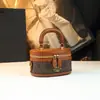 Bolso Caja de Bloques de Color Nuevo 2026, Bolso Cruzado de Hombro Único con Estampado Retro de Nicho, Bolso de Mano Cilíndrico, Bolso Versátil de Moda