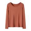Camiseta Base Casual de Modal para Mujer 220g, Manga Larga, Nueva Primavera y Otoño 2026, Cuello Redondo, Camiseta Interior Fina para Vestir por Capas