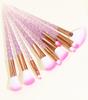 Também cor 10 conjunto de pincéis de maquiagem com cabo espiral transparente de cristal pincel para blush em pó unicórnio ferramentas de beleza
