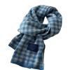 Cachecol para Mulheres 2026 Nova Moda de Inverno High-End Azul Xadrez Pequeno Aquece Espessado Acessório de Cachecol para Pescoço de Casal
