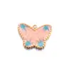 Creativo Acero Inoxidable Goteo de Aceite Colorido Mariposa Animal Insecto Colgante Joyería Accesorios DIY Elegantes Pendientes Collar