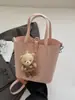 2025 Moda Nova Transfronteiriça Versátil Padrão Granulado Bolsa Cesta Grande Capacidade Bolsa de Ombro Tote para o Trabalho Bolsa Balde