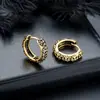 Pendientes de Aro Cruzados de Zirconia Transfronterizos para Hombres, Pendientes de Aro Lisos, Pinzas para Orejas de Rayo, Colgantes para Orejas, Accesorios para Orejas para Mujeres, Muestra en Vivo de Tiktok