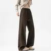 Pantalones casuales de color liso estilo americano para hombre, nuevos pantalones deportivos de otoño 2026, pantalones largos rectos holgados para adolescentes