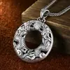 Nuevo Colgante Doble Dragón Jugando con Cuentas Método Antiguo de Yuhong para Hombre Pareja Año del Dragón Animal Año Regalo Hebilla de Seguridad Collar de Niño