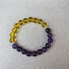 Pulsera Popular Natural de Cristal de Fresa de Xiaohongshu, Doble Pulsera de Citrino y Amatista, Pequeña y Fresca, para Tu Novia y Mejor Amiga